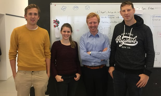 (L-R) Niels Reinhard, Antje Relitz, Paul von Bünau, Daniel Kirsch - the team behind idalab. Photograph: Odine